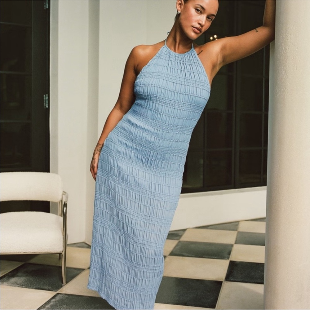 Abercrombie & Fitch Light Blue Midi Dress - Picture 3 of 3